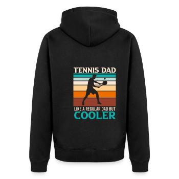 Joueur de tennis Disant Papa Tennis - Veste à capuche bio Premium Unisexe - noir - Dos - Nico (187cm)