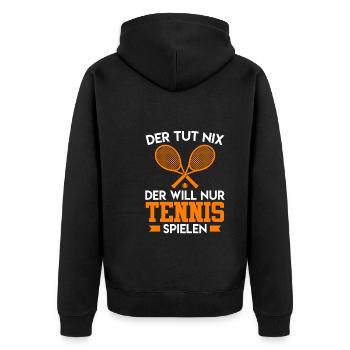 Il ne fait rien qui veut juste jouer au tennis Tennis - Veste à capuche bio Premium Unisexe - noir - Dos - Nico (187cm)