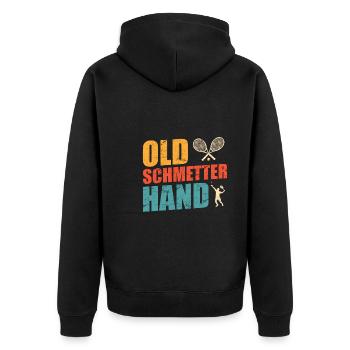 Vieux Schmetterhand Tennis Grand-père Tennis Papa - Veste à capuche bio Premium Unisexe - noir - Dos - Nico (187cm)