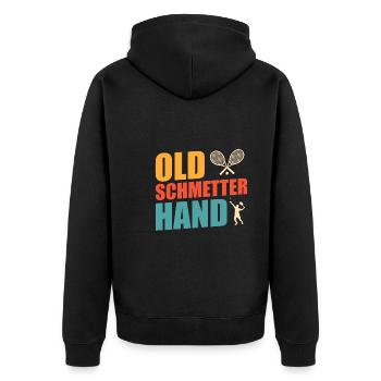 Vieux Schmetterhand Tennis Grand-père Tennis Papa - Veste à capuche bio Premium Unisexe - noir - Dos - Nico (187cm)
