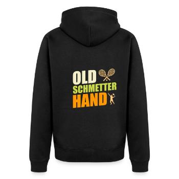 Vieux Schmetterhand Tennis Grand-père Tennis Papa - Veste à capuche bio Premium Unisexe - noir - Dos - Nico (187cm)