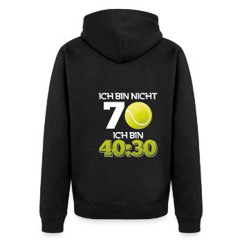 Tennisspieler 70 Jahre 70. Geburtstag 70 Jahre - Unisex Premium Bio Zip Hoodie - Schwarz - Hinten - Nico (187cm)