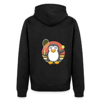 Tennis Pingouin Enfants Tennis - Veste à capuche bio Premium Unisexe - noir - Dos - Nico (187cm)