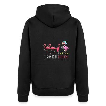 Tennis Damen Tennisspielerin Tennis Flamingo - Unisex Premium Bio Zip Hoodie - Schwarz - Hinten - Nico (187cm)