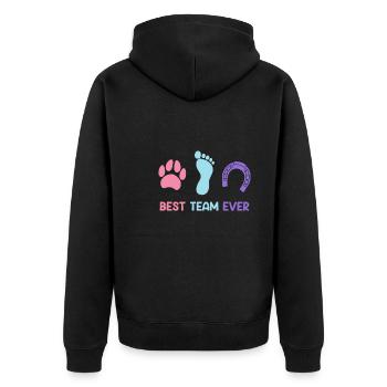 Meilleure équipe de cavaliers - Veste à capuche bio Premium Unisexe - noir - Dos - Nico (187cm)