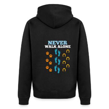 Reiterin Hundebesitzerin Pferd Hund - Unisex Premium Bio Zip Hoodie - Schwarz - Hinten - Nico (187cm)