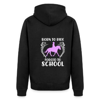 To ride Born to school Student - Unisex Premium Organic Zip Hoodie - black - Back - Nico (187cm)