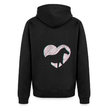 Dressage Cavaliers Cavaliers Chevaux Filles - Veste à capuche bio Premium Unisexe - noir - Dos - Nico (187cm)