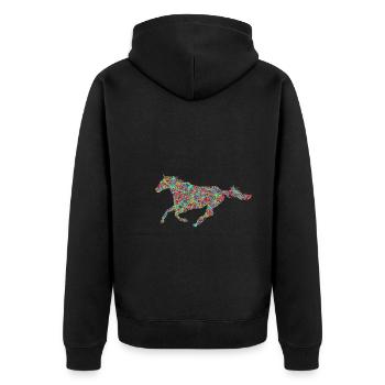 Dressage Cavaliers Cavaliers Chevaux Filles - Veste à capuche bio Premium Unisexe - noir - Dos - Nico (187cm)