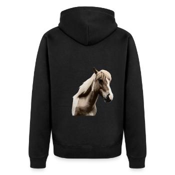 Horse Riding Pony Rider Horsegirl - Unisex Premium Organic Zip Hoodie - black - Back - Nico (187cm)