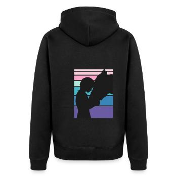 Cavalier Cheval Amour Chevaux Filles Sport équestre - Veste à capuche bio Premium Unisexe - noir - Dos - Nico (187cm)