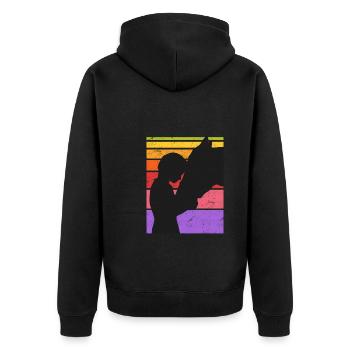 Cavalier Cheval Amour Chevaux Filles Sport équestre - Veste à capuche bio Premium Unisexe - noir - Dos - Nico (187cm)