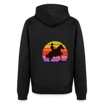 Chevaux Western Cowboy Rider - Veste à capuche bio Premium Unisexe - noir - Dos - Nico (187cm)