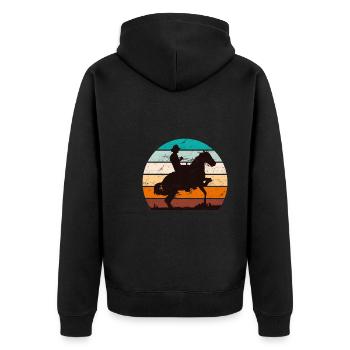 Chevaux Western Cowboy Rider - Veste à capuche bio Premium Unisexe - noir - Dos - Nico (187cm)