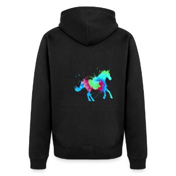 Equestrian Sports Art Equestrian Sport Equestrian Sport - Unisex Premium Organic Zip Hoodie - black - Back - Nico (187cm)