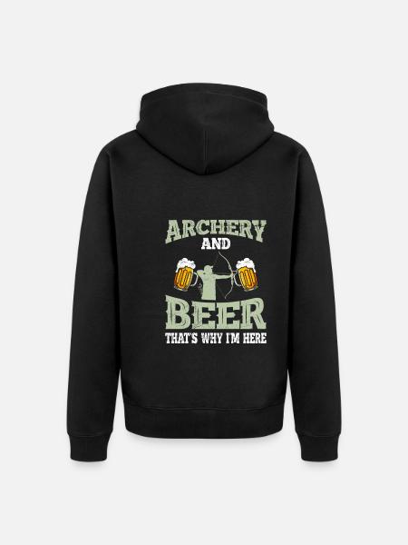 Bogenschießen und Bier Männer - Unisex Premium Bio Zip Hoodie - Schwarz