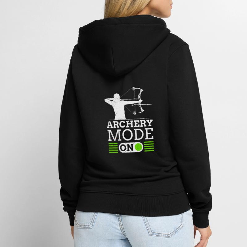 Archery Mode On Bogenschießen Compoundbogen Unisex Premium Bio Zip Hoodie