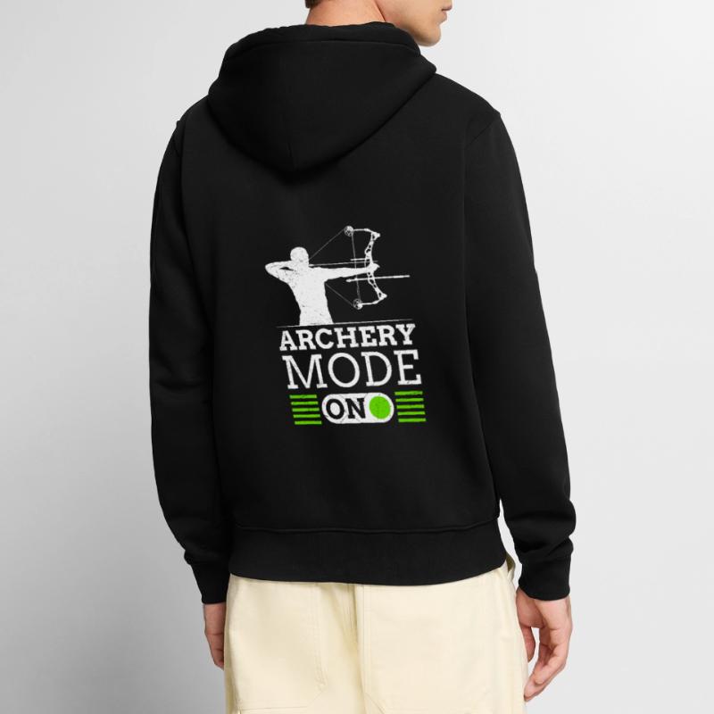Archery Mode On Bogenschießen Compoundbogen Unisex Premium Bio Zip Hoodie
