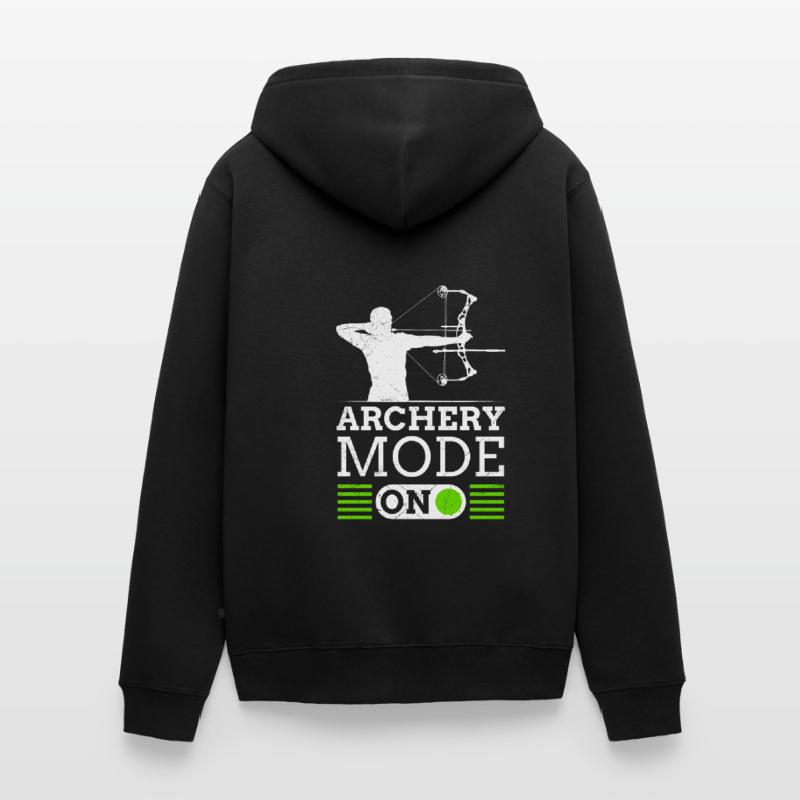 Archery Mode On Bogenschießen Compoundbogen Unisex Premium Bio Zip Hoodie