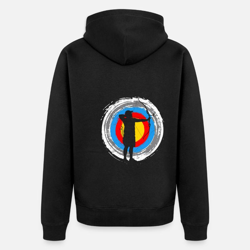 Tir à l’arc Cible Archer - Veste à capuche bio Premium Unisexe - noir