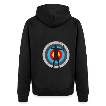 Tir à l’arc Cible Archer - Veste à capuche bio Premium Unisexe - noir - Dos - Nico (187cm)