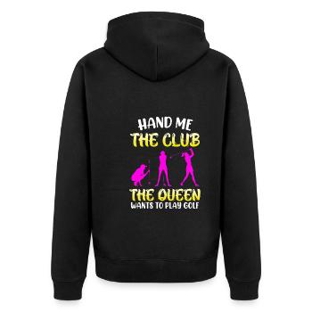 Me tend le club de golf Queen veut jouer au golf - Veste à capuche bio Premium Unisexe - noir - Dos - Nico (187cm)