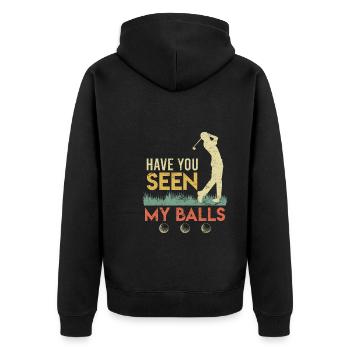 Have you seen my Balls Golfspieler Golfer - Unisex Premium Organic Zip Hoodie - black - Back - Nico (187cm)