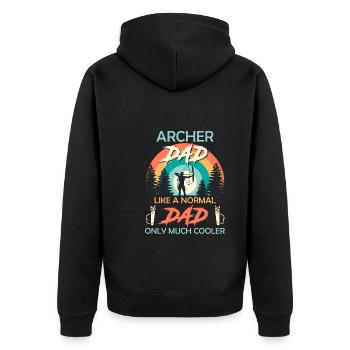 Archer Daddy normal Dad just cooler - Unisex Premium Organic Zip Hoodie - black - Back - Nico (187cm)
