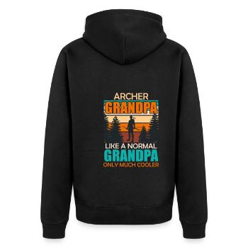 Archer Grandpa like normal grandpa only cooler - Unisex Premium Organic Zip Hoodie - black - Back - Nico (187cm)