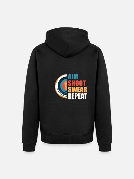 AimIng Shooting Swearing Target - Unisex Premium Organic Zip Hoodie - black