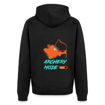 Archery mode on archer - Unisex Premium Organic Zip Hoodie - black - Back - Nico (187cm)
