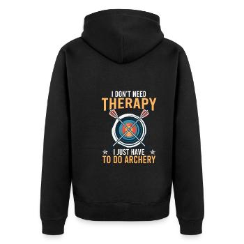 Must only archery Archery - Unisex Premium Organic Zip Hoodie - black - Back - Nico (187cm)