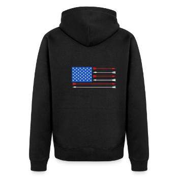 Usa Archer de tir à l’arc - Veste à capuche bio Premium Unisexe - noir - Dos - Nico (187cm)