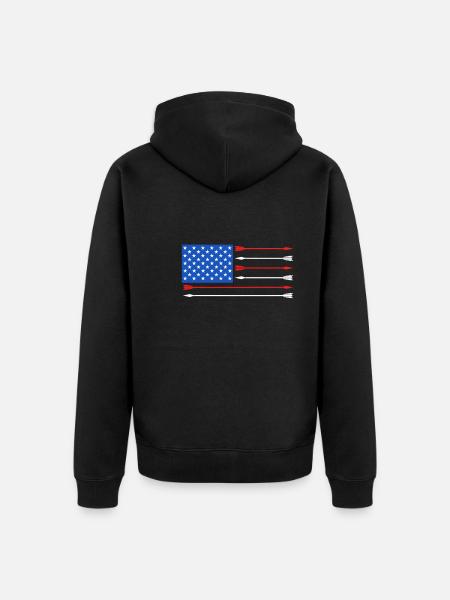 USA Archery Archer - Unisex Premium Organic Zip Hoodie - black