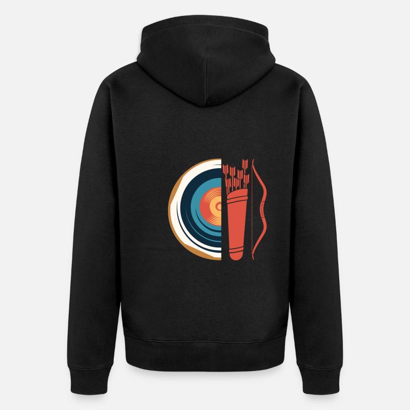 Langbogen Bogenschütze Bogenschießen - Unisex Premium Bio Zip Hoodie - Schwarz