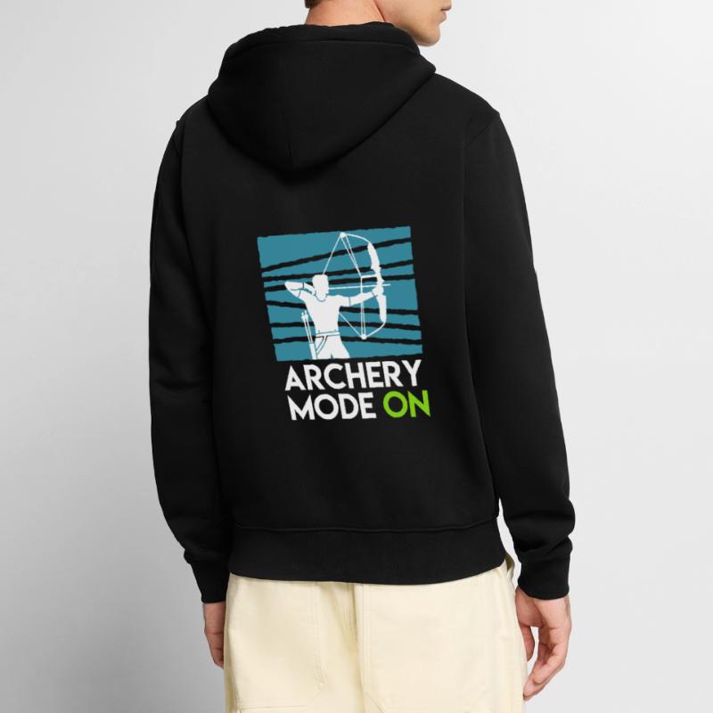 Archery Mode On Compoundbogen Unisex Premium Bio Zip Hoodie