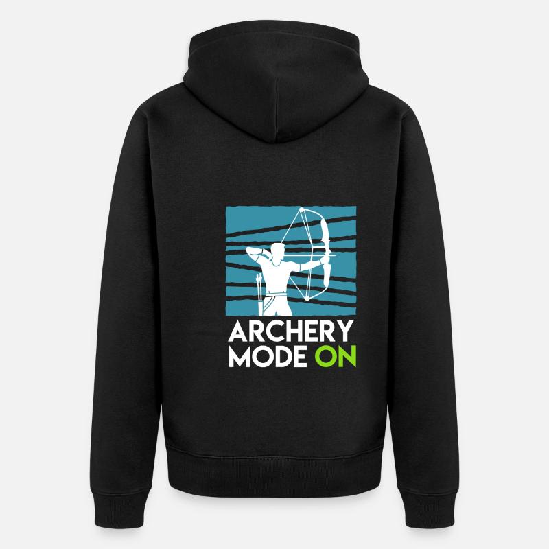 Archery Mode On Compoundbogen - Unisex Premium Bio Zip Hoodie - Schwarz