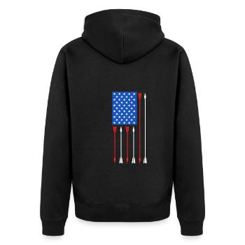 Usa Archer de tir à l’arc - Veste à capuche bio Premium Unisexe - noir - Dos - Nico (187cm)