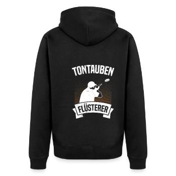 Tontauben Flüsterer - Unisex Premium Bio Zip Hoodie - Schwarz - Hinten - Nico (187cm)