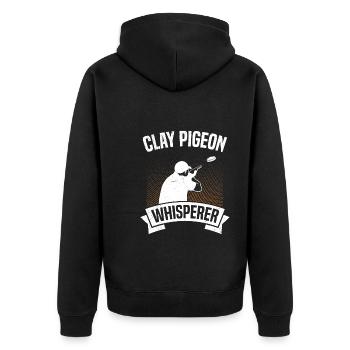 Tontauben Flüsterer - Unisex Premium Bio Zip Hoodie - Schwarz - Hinten - Nico (187cm)