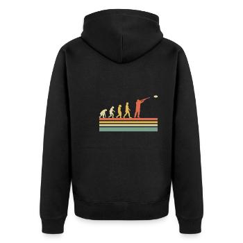 Vintage Tontaubenschießen - Unisex Premium Bio Zip Hoodie - Schwarz - Hinten - Nico (187cm)
