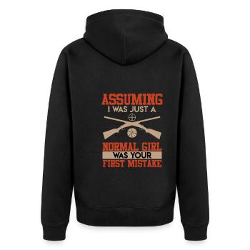 Tireur sportif féminin Shooting Shooter - Veste à capuche bio Premium Unisexe - noir - Dos - Nico (187cm)