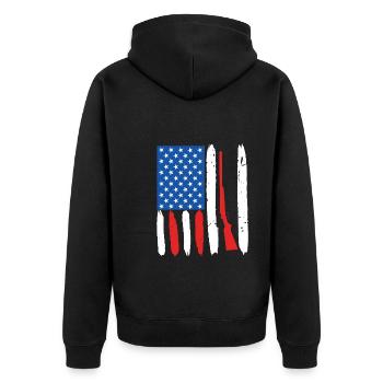 USA Fusil de chasse Arme Clay Pigeon Shooting - Veste à capuche bio Premium Unisexe - noir - Dos - Nico (187cm)