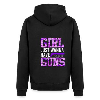Girls just wanna have Gungs Ladies - Unisex Premium Organic Zip Hoodie - black - Back - Nico (187cm)