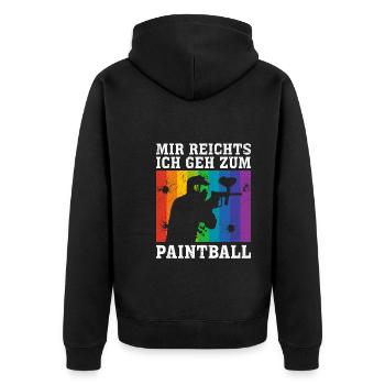 Mir reichts ich gehe zum Paintball - Unisex Premium Bio Zip Hoodie - Schwarz - Hinten - Nico (187cm)
