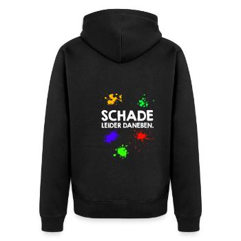 Schade leider daneben Paintballspieler - Unisex Premium Bio Zip Hoodie - Schwarz - Hinten - Nico (187cm)