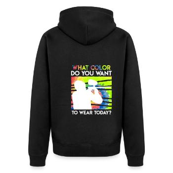 What color do you want to wear today? Paintball - Unisex Premium Organic Zip Hoodie - black - Back - Nico (187cm)