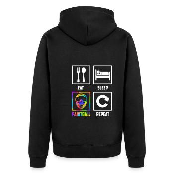 Eat Sleep Paintball Repeat Paintballer Paintball - Unisex Premium Organic Zip Hoodie - black - Back - Nico (187cm)