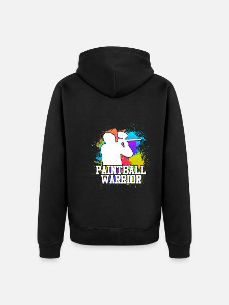 Paintball Warrior Paintballer - Unisex Premium Bio Zip Hoodie - Schwarz