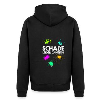 Schade leider daneben Paintballspieler - Unisex Premium Bio Zip Hoodie - Schwarz - Hinten - Nico (187cm)